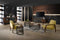 Modrest Bronson Modern Walnut & Black Round Coffee Table