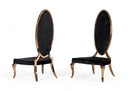 Modrest Mills - Modern Black Velvet Rosegold Dining Chair Set of 2
