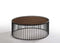 Modrest Bronson Modern Walnut & Black Round Coffee Table