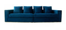 Divani Casa Mobray - Glam Blue & Gold Fabric Sofa