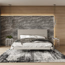 Modrest Bergeron - Contemporary Cream Woven Fabric Bed  by Hollywood Glam