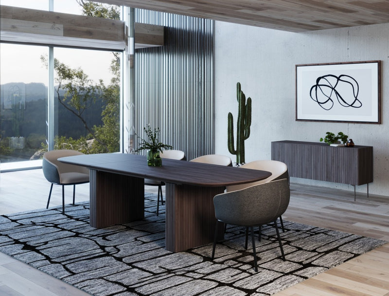 Modrest Calhoun - Modern Smoked Oak Extendable Dining Table