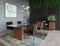 Modrest Maggie - Modern Walnut and Black Ceramic Top Dining Table