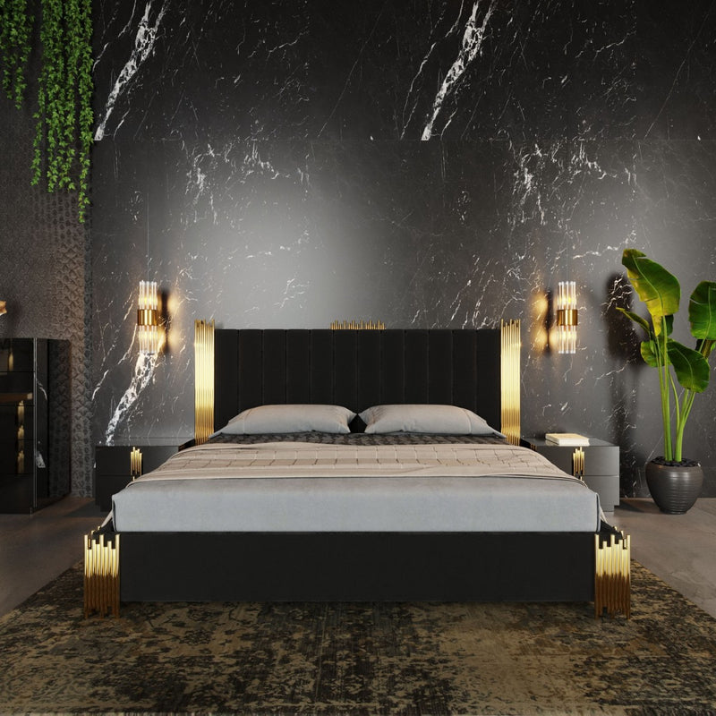 Modrest Token Modern Black & Gold Bed