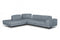 Coronelli Collezioni Mood - Contemporary Blue Leather Left Facing Sectional Sofa