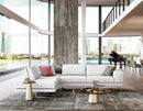 Coronelli Collezioni Mood - Italian White Leather Left Facing Sectional Sofa