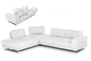 Coronelli Collezioni Mood - Italian White Leather Left Facing Sectional Sofa