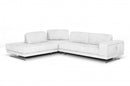 Coronelli Collezioni Mood - Italian White Leather Left Facing Sectional Sofa