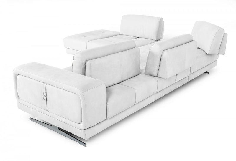 Coronelli Collezioni Mood - Italian White Leather Left Facing Sectional Sofa