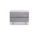 Modrest Arlene Modern Grey Elm & Stainless Steel Bedroom Set