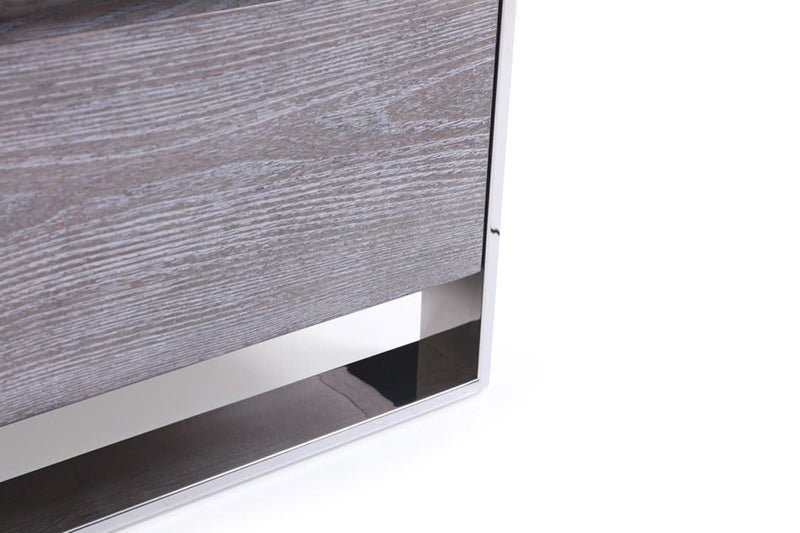 Modrest Arlene Modern Grey Elm & Stainless Steel Bedroom Set