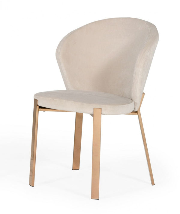 Modrest Nadia - Modern Velvet & Rosegold Dining Chair (Set of 2)