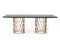 Modrest Natalie Modern Black Acacia & Antique Brass Dining Table