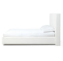 One Upholstered Platform Bed in Pearl