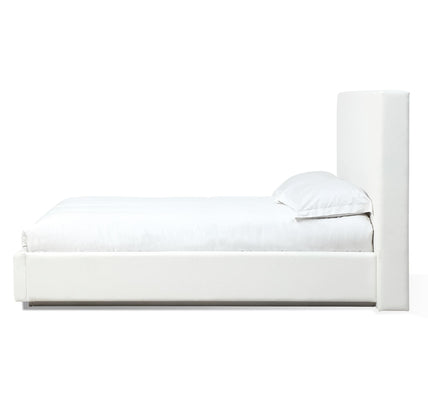 One Upholstered Platform Bed in Pearl