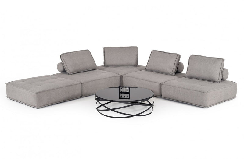 Divani Casa Nolden - Modern Fabric Modular Sectional Sofa