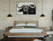 Nova Domus Fantasia - Contemporary Walnut & Grey Bed with Two Nightstands