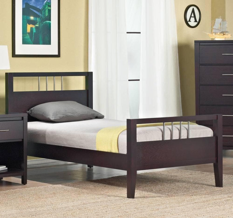 Nevis Wood Platform Bed in Espresso