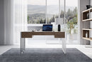 Modrest Orcutt - Modern Walnut & Stainless Steel Desk