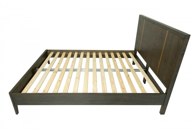 Modrest Oakley - Mid-Century Queen Size Dark Brown Bed