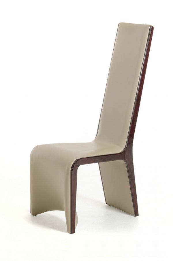 Modrest Pacer - Modern Taupe & Ebony Dining Chair (Set of 2)
