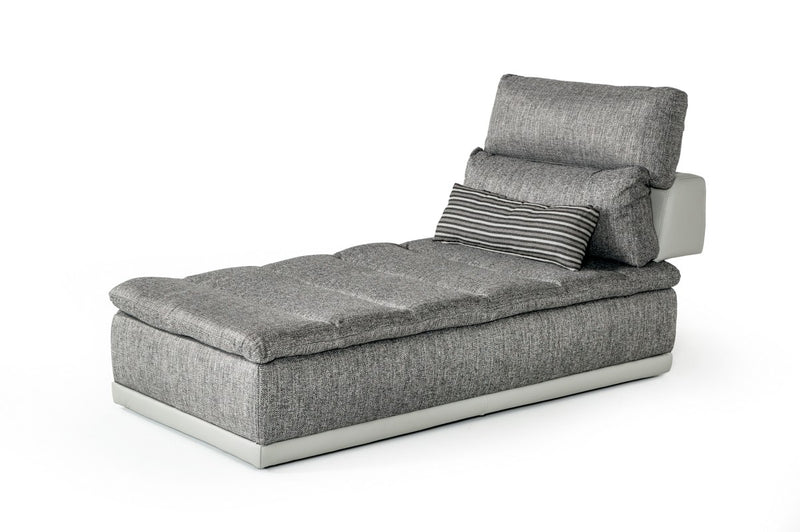 David Ferrari Panorama - Italian Modern Grey Fabric + Grey Leather Modular Sectional Sofa
