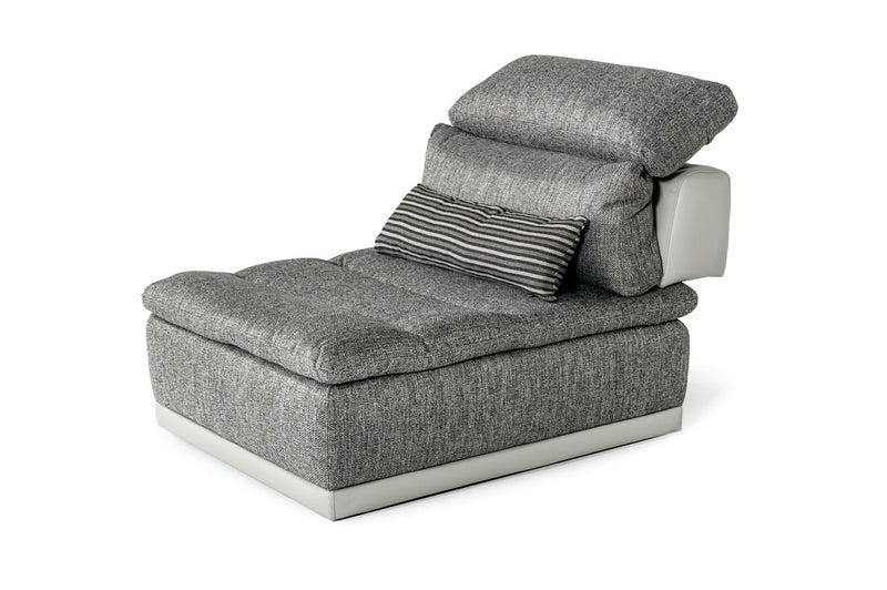 David Ferrari Panorama - Italian Modern Grey Fabric + Grey Leather Modular Sectional Sofa