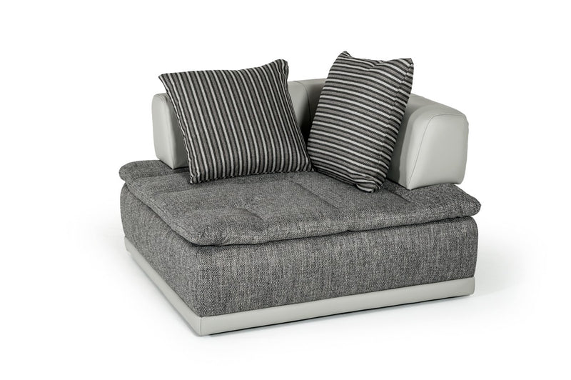 David Ferrari Panorama - Italian Modern Grey Fabric + Grey Leather Modular Sectional Sofa