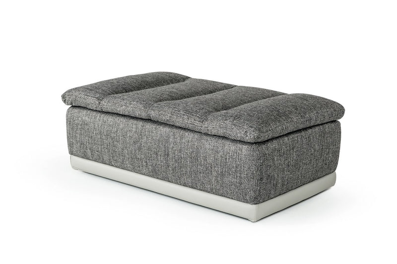 David Ferrari Panorama - Italian Modern Grey Fabric + Grey Leather Modular Sectional Sofa