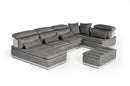 David Ferrari Panorama - Italian Modern Grey Fabric + Grey Leather Modular Sectional Sofa