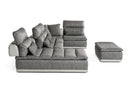 David Ferrari Panorama - Italian Modern Grey Fabric + Grey Leather Modular Sectional Sofa