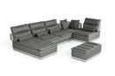 David Ferrari Panorama - Italian Modern Grey Fabric + Grey Leather Modular Sectional Sofa
