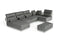 David Ferrari Panorama - Italian Modern Grey Fabric + Grey Leather Modular Sectional Sofa