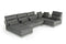 David Ferrari Panorama - Italian Modern Grey Fabric + Grey Leather Modular Sectional Sofa