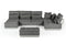 David Ferrari Panorama - Italian Modern Grey Fabric + Grey Leather Modular Sectional Sofa