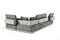 David Ferrari Panorama - Italian Modern Grey Fabric + Grey Leather Modular Sectional Sofa