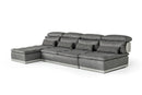 David Ferrari Panorama - Italian Modern Grey Fabric + Grey Leather Modular Sectional Sofa