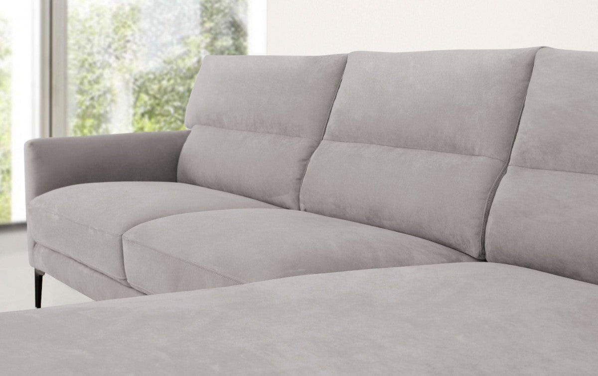 Divani Casa Paraiso - Modern Grey Fabric Right Facing Sectional Sofa