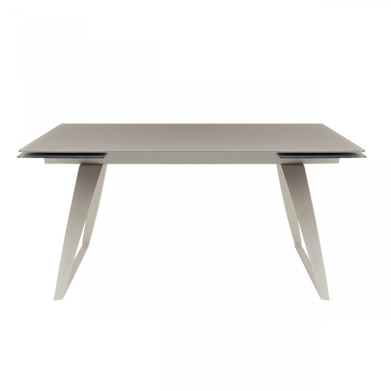 Modrest Pittson - Modern Extendable Grey Glass Dining Table