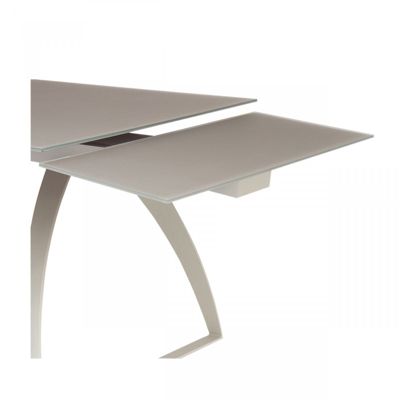 Modrest Pittson - Modern Extendable Grey Glass Dining Table