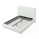 One Upholstered Platform Bed in Pearl