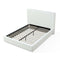 One Upholstered Platform Bed in Pearl