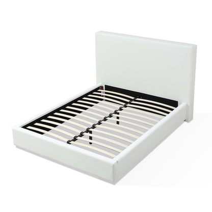 One Upholstered Platform Bed in Pearl