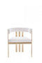 Modrest Pontiac - Modern Beige Sherpa & Gold Dining Chair