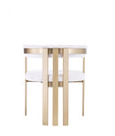 Modrest Pontiac - Modern Beige Sherpa & Gold Dining Chair