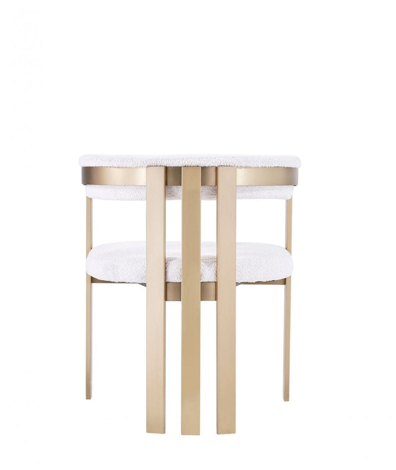 Modrest Pontiac - Modern Beige Sherpa & Gold Dining Chair