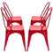 Lucie Backrest Red Steel Dining Chairs (Set of 4)
