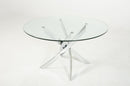 Modrest Pyrite Modern Round Glass Dining Table