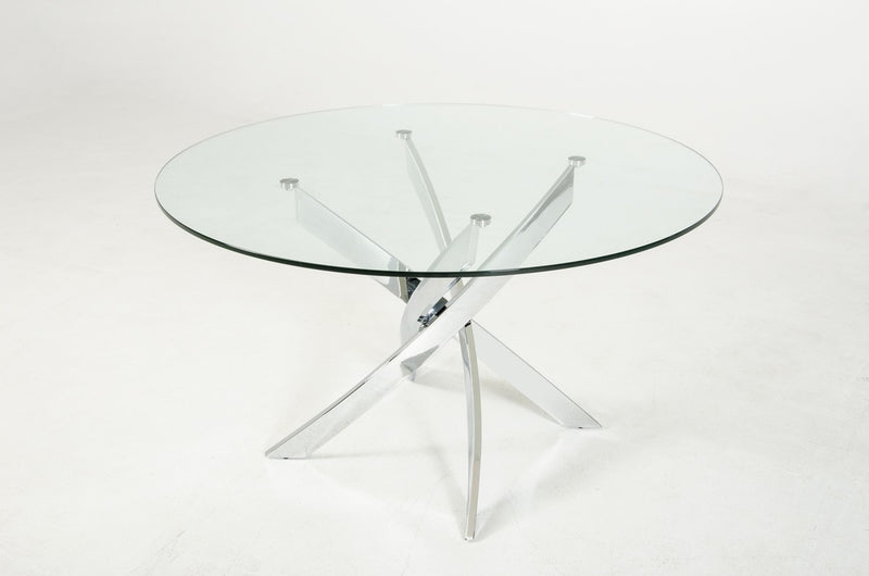 Modrest Pyrite Modern Round Glass Dining Table