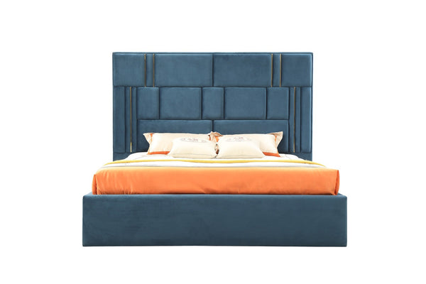 Modrest Adonis Blue Fabric Bed